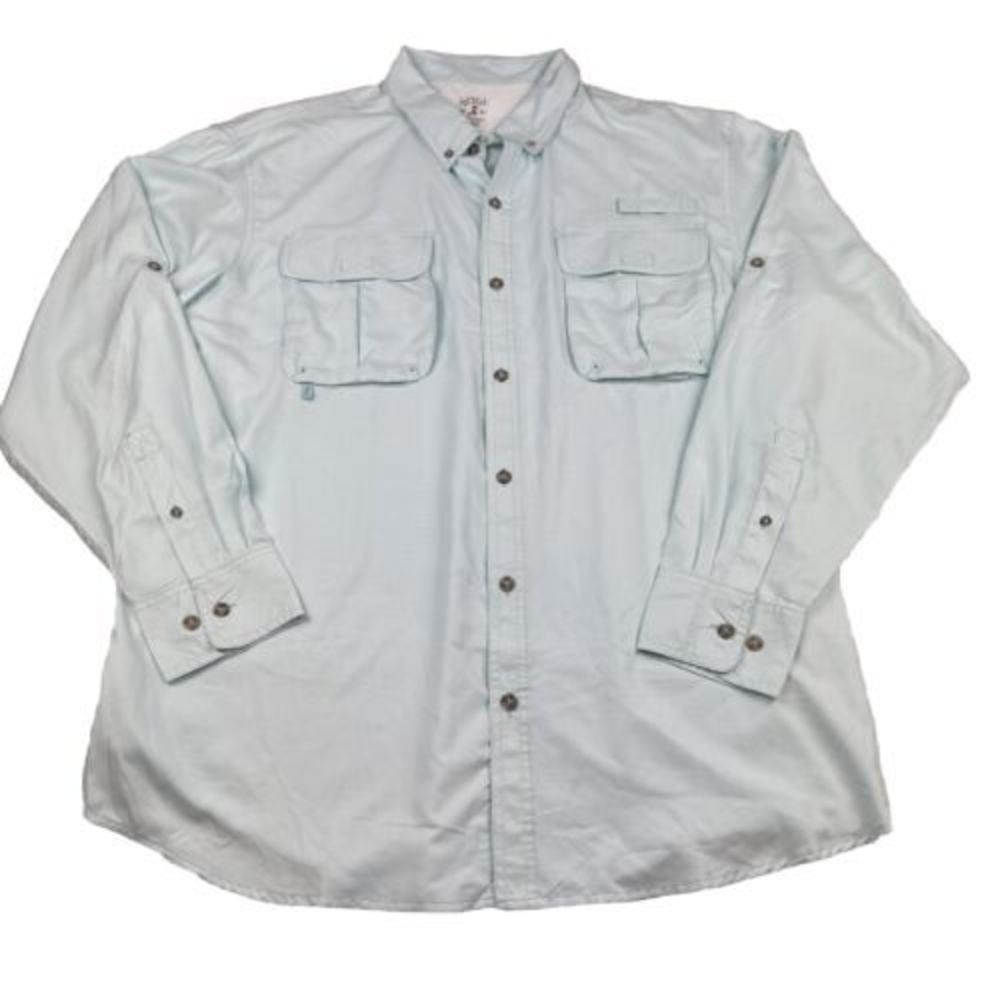 Red Head Vented Shirt‎ Men 2XL Blue check Fishing Hiking Casual Long Sleeve EUC